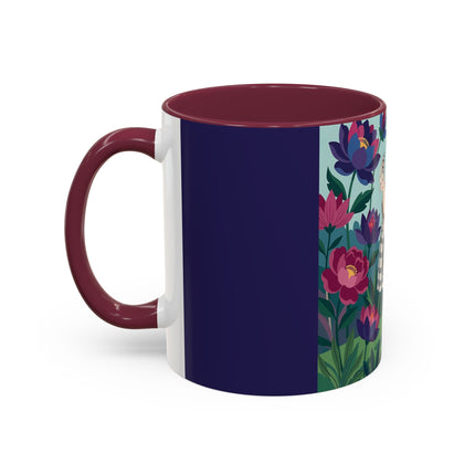 The Lady Of The Lotus Garden Colorful Mugs – Art Deco Botanical Elegance