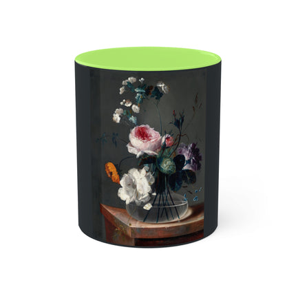 Floral Still Life by Johann Baptist Drechsler Colorful Mugs, 11oz