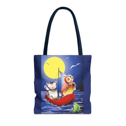 Children's Art Owl and Pussy Cat Tote Bag  (AOP)
