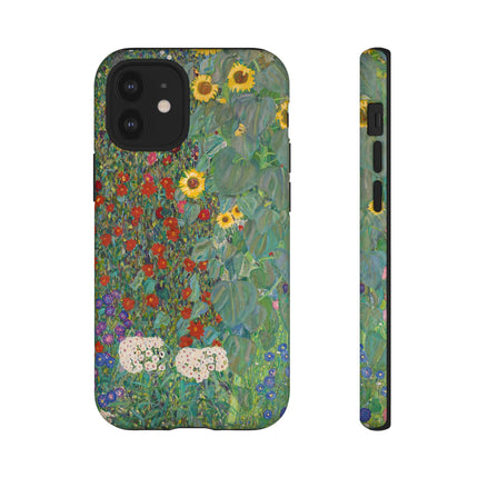 Farm Garden with Sunflowers by Gustav Klimt Phone Cases