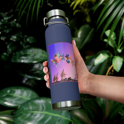 Fairies, Pixies, and Petals in Twilight's Embrace Copper Vacuum Insulated Bottle, 22 oz