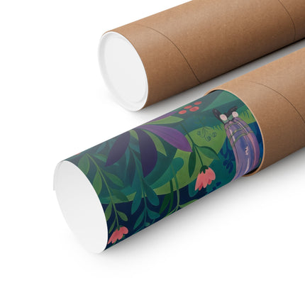 🦋🌷 The Secret Flower Forest Matte Vertical Poster – Art Deco Botanical Whimsy