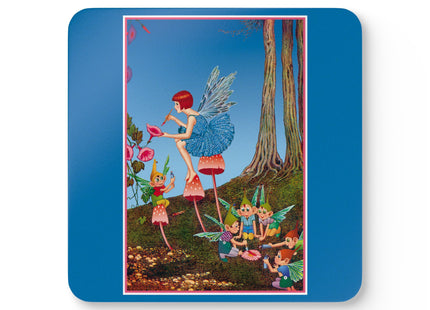 Periwinkle Painting the Petals by Ida Outhwaite Corkwood Coaster Set