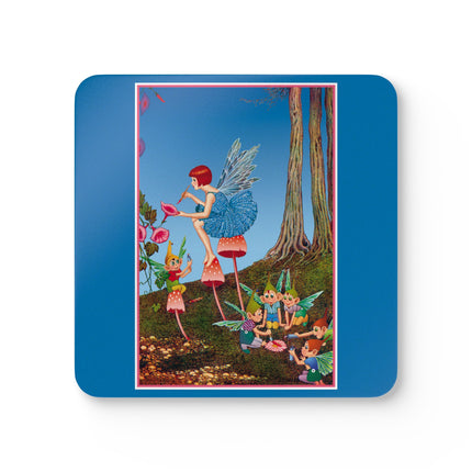 Periwinkle Painting the Petals by Ida Outhwaite Corkwood Coaster Set