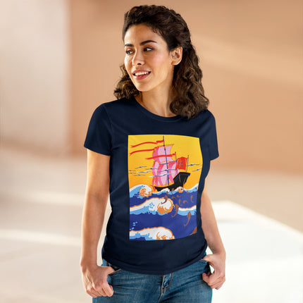 Golden Seas and Whimsical Dreams Women's Midweight Cotton Tee