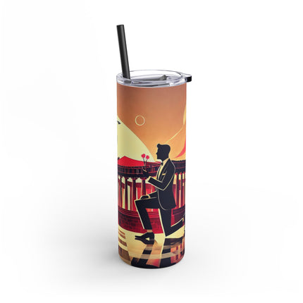 Art Deco Valentine's Romance Skinny Matte Tumbler, 20oz