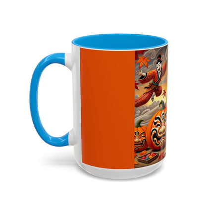 Halloween Rabbit’s Kabuki Jack-o’-Lanterns Colorful Mugs (11oz, 15oz)