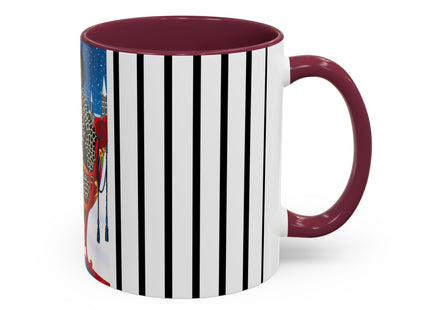 Elegant Winter Woman in Sleigh Colorful Mugs (11oz, 15oz)