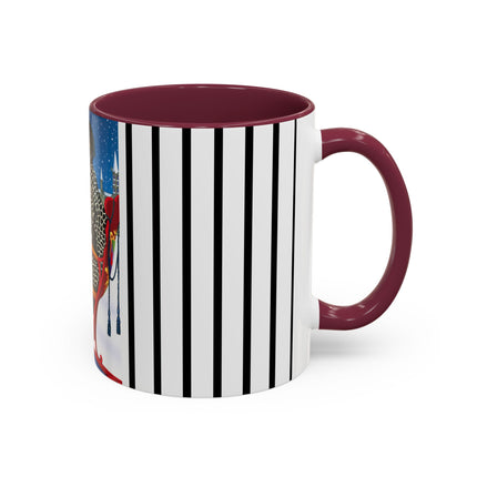 Elegant Winter Woman in Sleigh Colorful Mugs (11oz, 15oz)