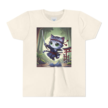 Moonlit Samurai Kitty Youth Short Sleeve Tee