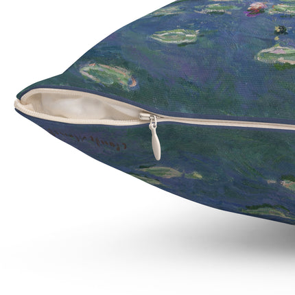 Water Lilies by Claude Monet Spun Polyester Square Pillow