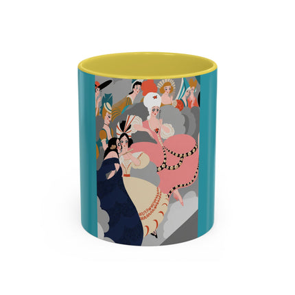 Celestial Masquerade Colorful Mugs – Theatrical Elegance & Floating Whimsy