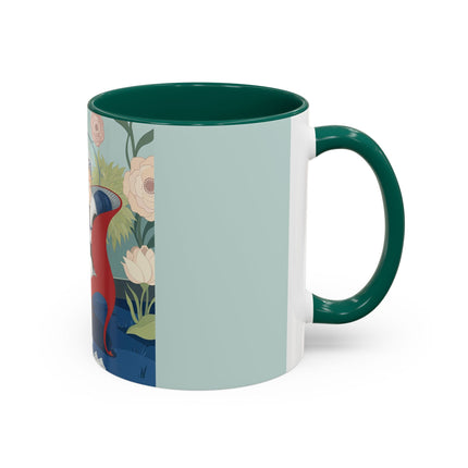 The Lady Of The Scarlet Chaise Colorful Mugs – Art Deco Romantic Elegance