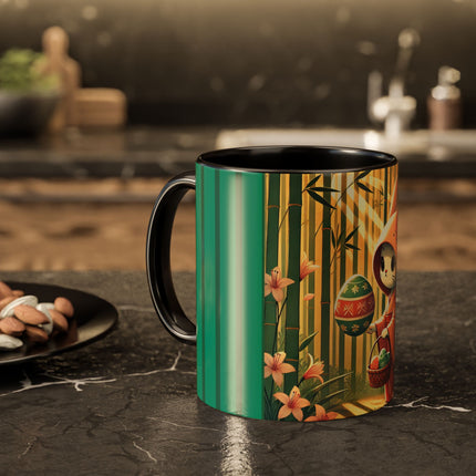 Geisha Kitten’s Easter Stroll Colorful Mugs (11oz, 15oz)