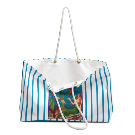Three Mermaids with Strings of Pearls by Carlo Chiostri Weekender Bag