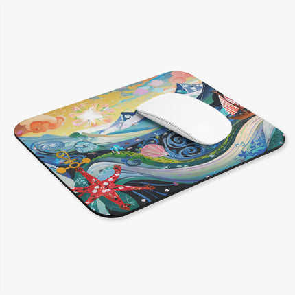 Nautical Patterns Mouse Pad, Rectangle