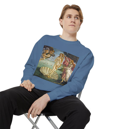 Birth of Venus by Sandro Botticelli Unisex Garment-Dyed Sweatshirt