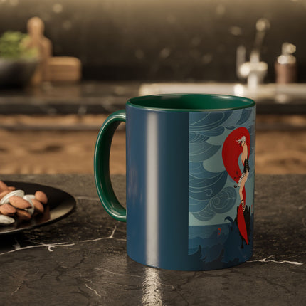 Siren of the Waves Colorful Mugs – Dramatic Sea Power & Bold Elegance