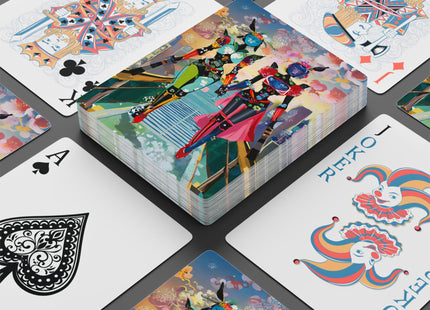 Cyber Punk Robot Models Playing Cards