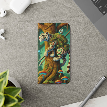 🐅🌿 Silent Stripes Flip Case – Stealth, Grace & Enchanted Forest