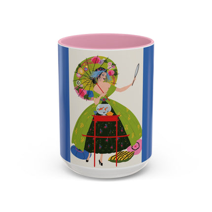 Lady with the Golden Fish Colorful Mugs – Whimsical Fashion & Playful Fantasy