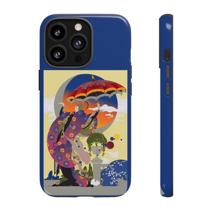 Parasol Sunset Geisha Phone Case – Elegant Twilight Grace