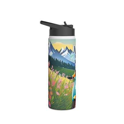 Stripes on Wheels Stainless Steel Water Bottle