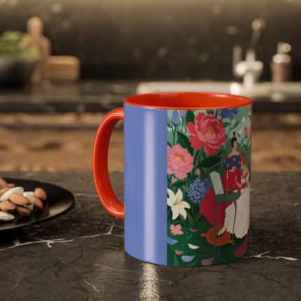 The Ladies Of The Blossoming Vanity Colorful Mugs – Art Deco Floral Elegance