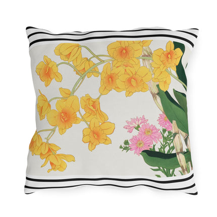 Golden Bow Orchid by Tanigami Kônan Outdoor Pillows