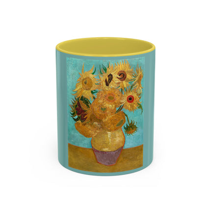 Vase with Twelve Sunflowers by Vincent van Gogh Colorful Mugs (11oz, 15oz)