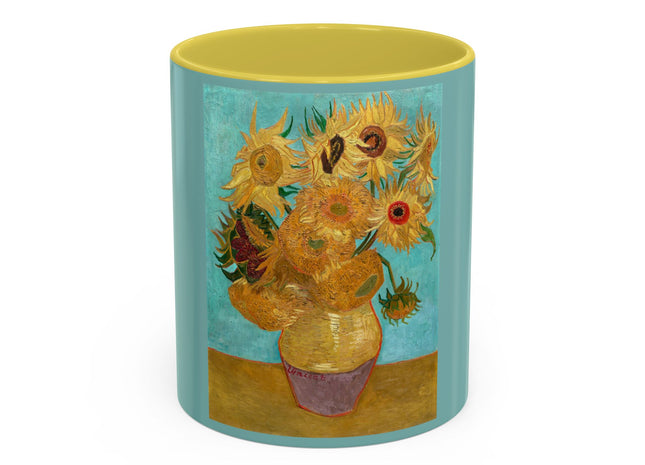 Vase with Twelve Sunflowers by Vincent van Gogh Colorful Mugs (11oz, 15oz)