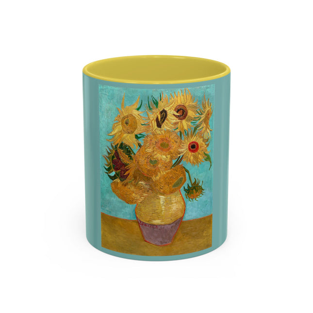 Vase with Twelve Sunflowers by Vincent van Gogh Colorful Mugs (11oz, 15oz)