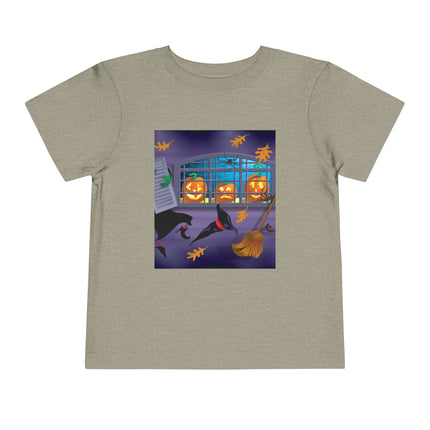 Whimsical Halloween Mischief Toddler Short Sleeve Tee