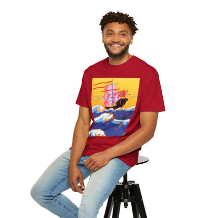 Golden Seas and Whimsical Dreams Unisex Garment-Dyed T-shirt