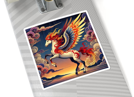 Flame-Winged Horse at Sunset Kiss-Cut Stickers (4 Sizes)