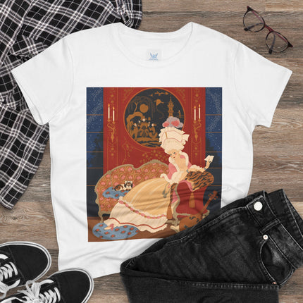 🎼🐈 The Lady Of The Midnight Salon Cotton Tee – Art Deco Fashion Illustration