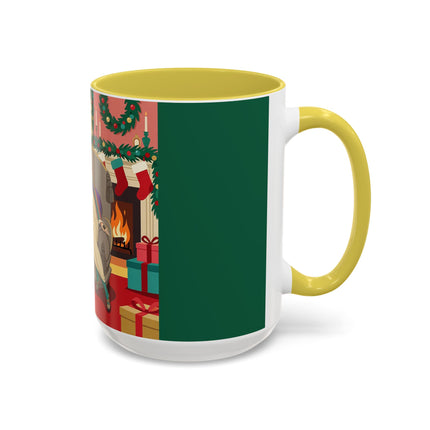 🖤🔥 The Lady Of The Christmas Hearth Colorful Mug – Art Deco Holiday Elegance