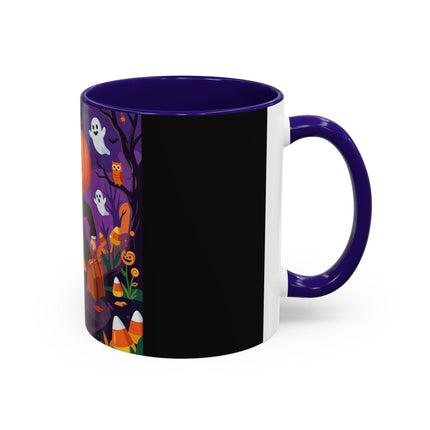 🎃🏮 The Pumpkin Gentleman's Moonlit Stroll Colorful Mug – Whimsical Halloween Charm