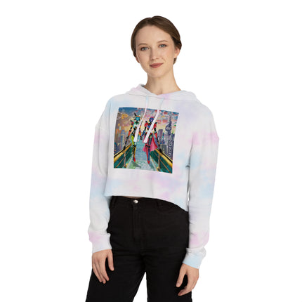 Cyber Punk Robot Models Cropped Hooded Sweatshirt