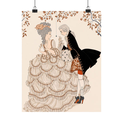 🎭🌸 Gallant Pretense Matte Vertical Poster – Romantic Art Deco Elegance
