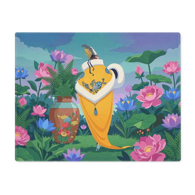 🪷✨ The Lady Of The Golden Lotus Garden Placemat – Art Deco Floral Elegance