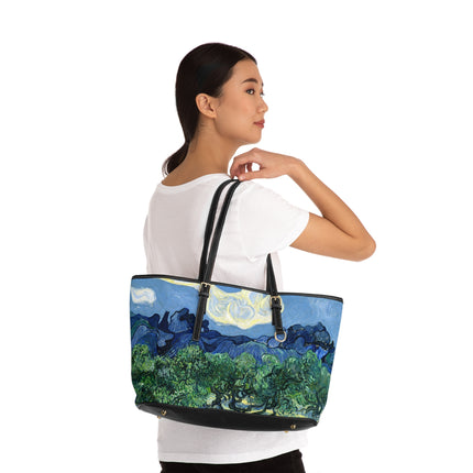 Olive Trees by Vincent Van Gogh PU Leather Shoulder Bag