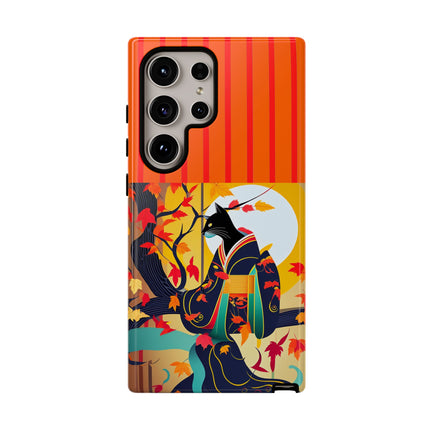 Black Cat in Kimono Phone Cases