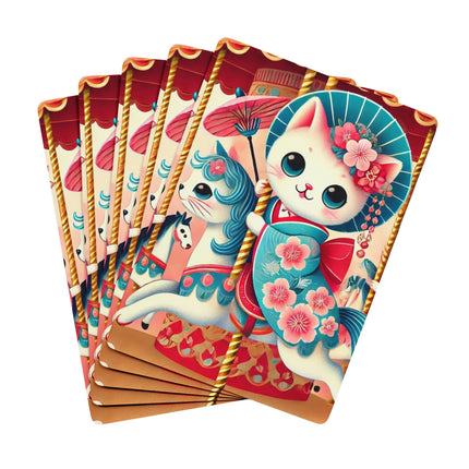Geisha Kitten's Enchanted Carousel Ride Playing Cards