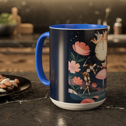 🕛🌸 Midnight Waltz Before Christmas Colorful Mug – Art Deco Holiday Fantasy
