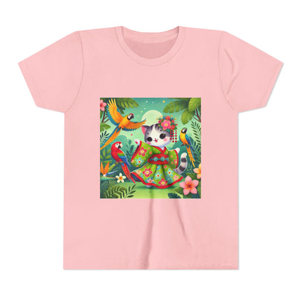 Parrot Dance of the Geisha Kitten Youth Short Sleeve Tee
