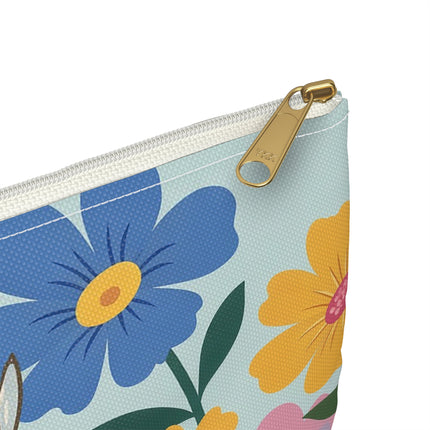 🌸🪞 The Floral Parasol Reflection Accessory Pouch – Art Deco Garden Fantasy