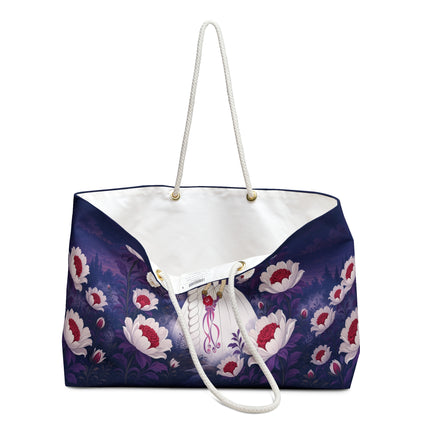 🌙🌺 The Moonlit Blossom Candlelight Weekender Bag – Art Deco Floral Fantasy