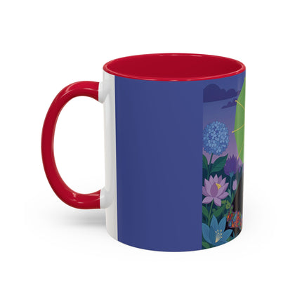 The Lady Of The Moonlit Needlework Colorful Mugs – Art Deco Crafting Elegance