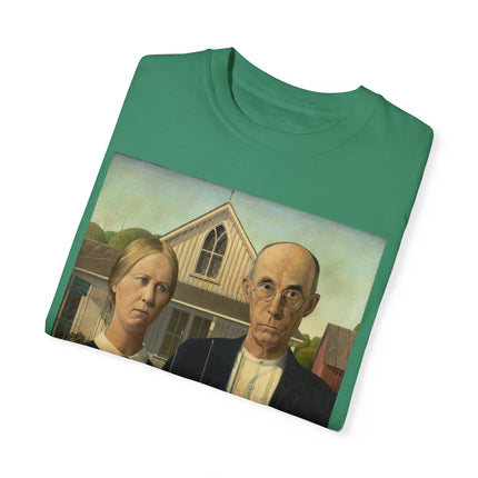American Gothic by Grant Wood Unisex Garment-Dyed T-shirt